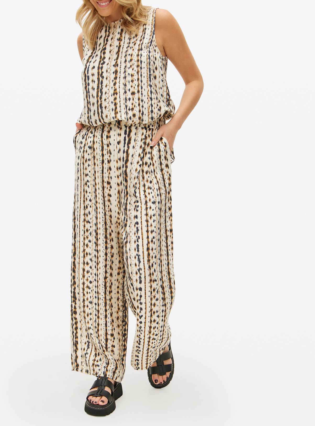 Mono Stripe Print Co-ord Trousers 22 - Image 2